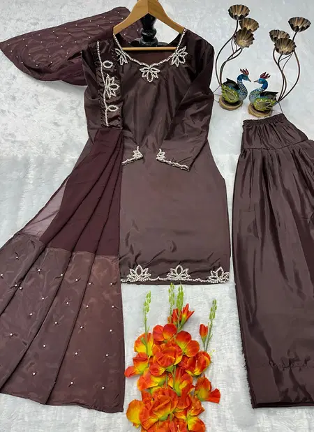 Tew Pure Creap With Heavy Embroidery Work Readymade Suits Online Wholesale